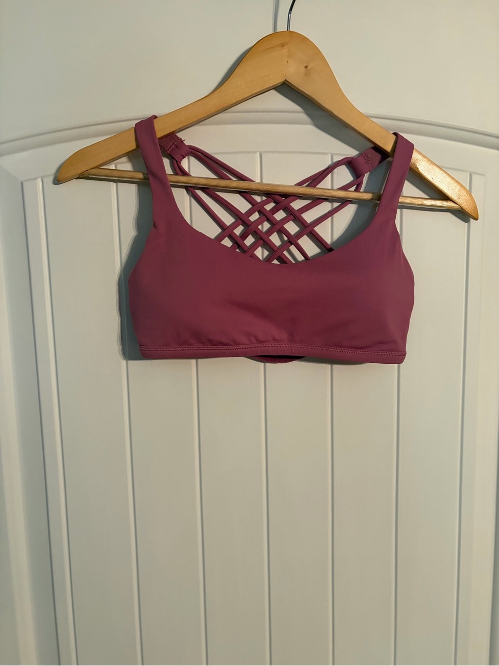 lululemon athletica Mauve Strappy Lattice-Back Sports Bra